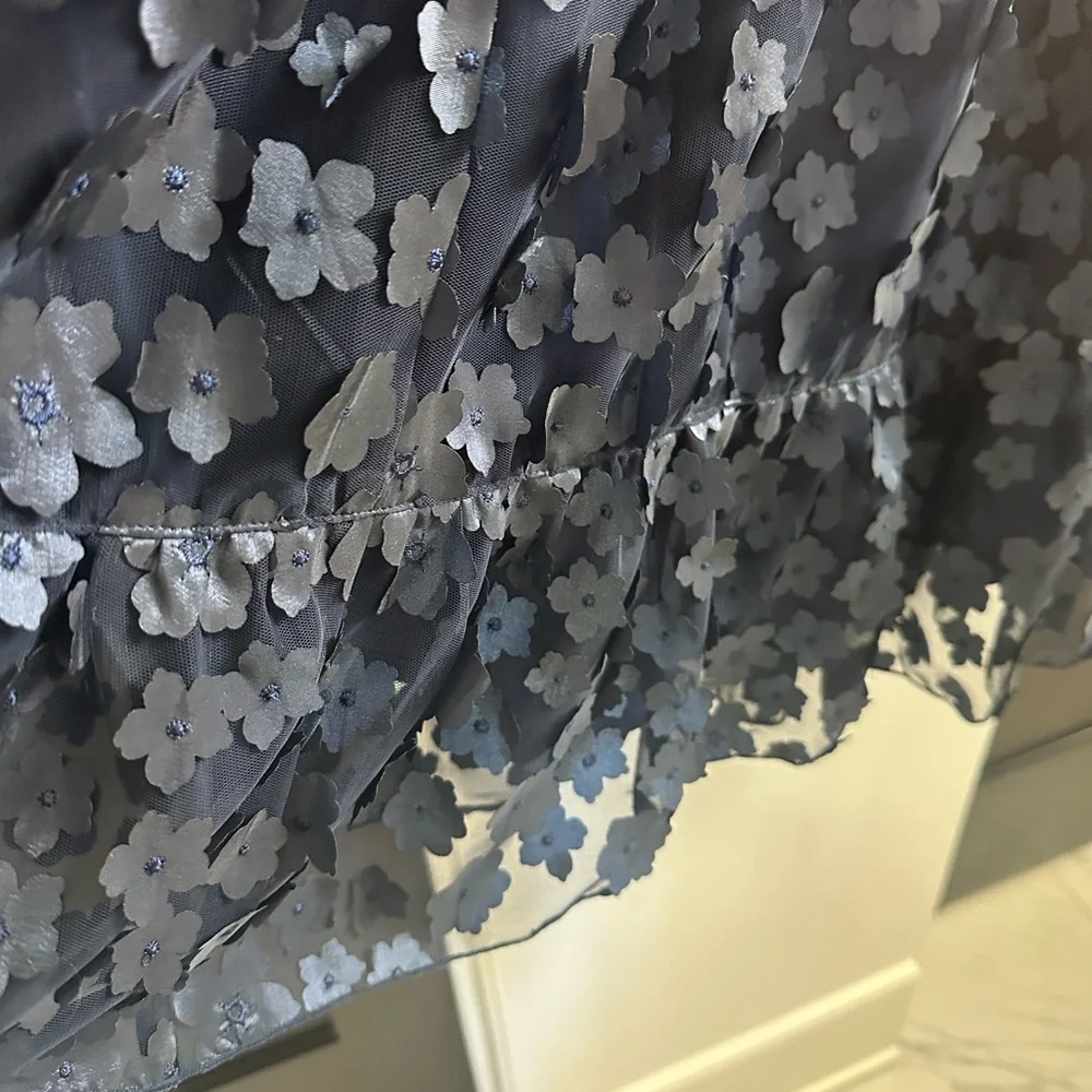Eva Franco Navy Floral A-Line Skirt - Picture 11 of 12